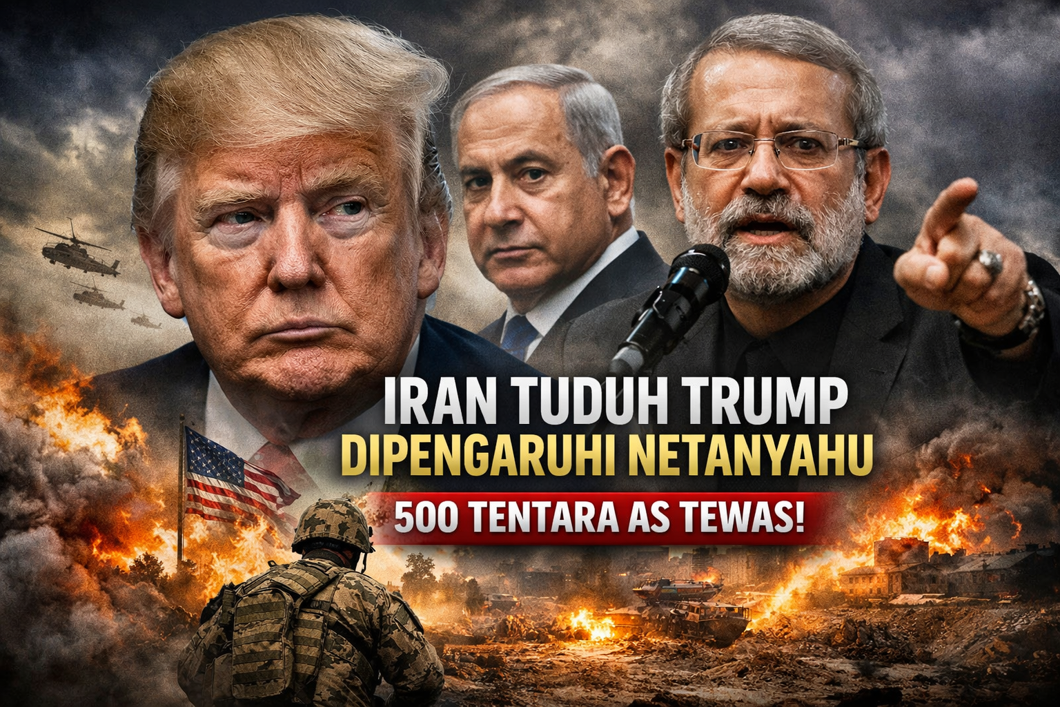 Iran Tuduh Trump Dipengaruhi Netanyahu, Klaim 500 Tentara AS Tewas